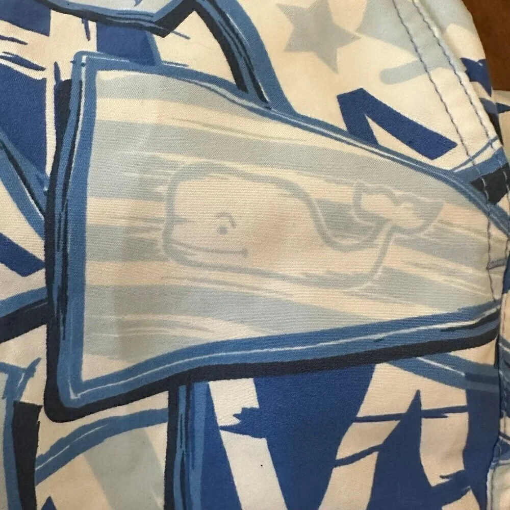 Vineyard Vines whale flag swim trunks 6